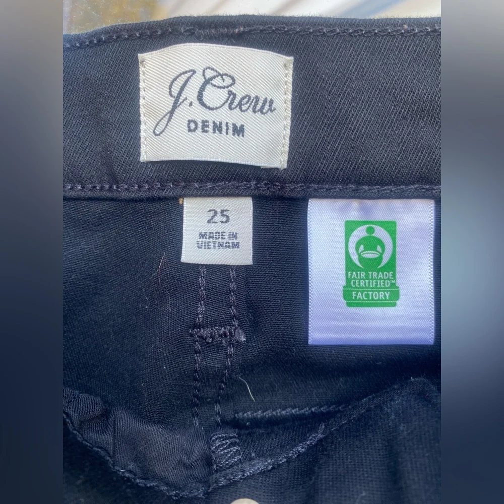 JCREW VINTAGE STRAIGHT BLACK 9” RISE BUTTONFLY SPECIAL ECO FAIR TRADE NWOT 25